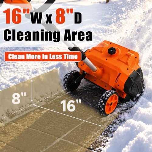 16-Inch Cordless Snow Blower with Wheels, Brushless Electric Snow Shovel