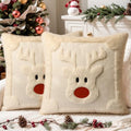 Faux Fur Christmas Pillow Covers 18x18 Set of 2