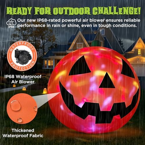 ZPISF 10 FT Halloween Inflatables Giant Pumpkin Outdoor Decorations