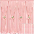 10 Panels Blush Pink Backdrop Curtain for Parties Wedding Wrinkle Free Pink Photo Curtains Backdrop Drapes Fabric Decoration for Baby Shower Birthday Party 50ft(W) x 10ft(H)