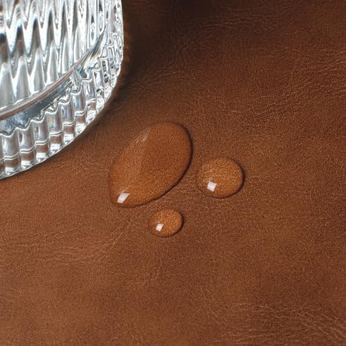 Nekmit Leather Desk Blotter Pad 24 x 14 Inches, Flat, Non-Slip, Waterproof, Brown