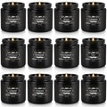 Howemon Scented Candle Set 12 Pack,Black, Candle for Home Scented, Odor Eliminating, Stress Relief, Long Lasting Soy Wax Gift Set