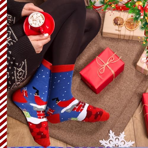 Jeyiour 36 Pcs Women Christmas Socks Fuzzy Soft Crew Xmas