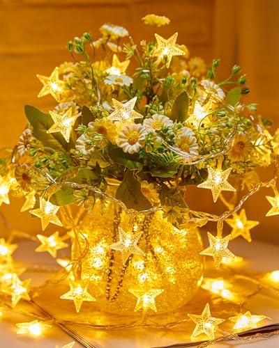 Minetom 66ft Plug in Star String Lights Plug in with Remote and Timer