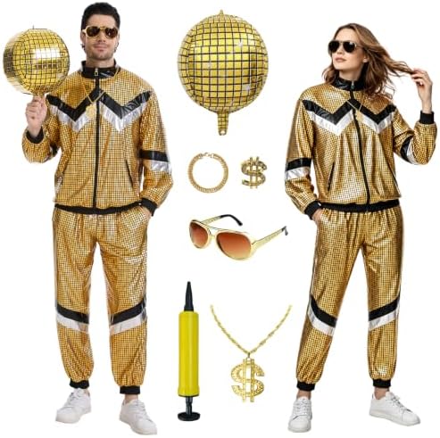 80s Outfits for Men Women,90s Tracksuit Retro Party
