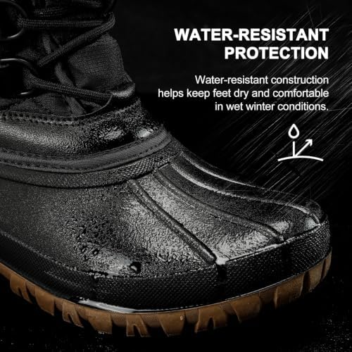 Women's Waterproof Winter Snow Boots, Mid-Calf Duck Boots for Cold Weather
