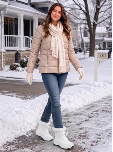 TEMOFON Womens Snow Boots Winter: Water Resistant Fur Lined Outdoor Booties