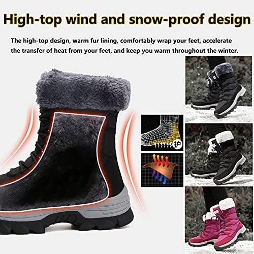 ziitop Womens Winter Snow Boots Waterproof Fur Lined Warm