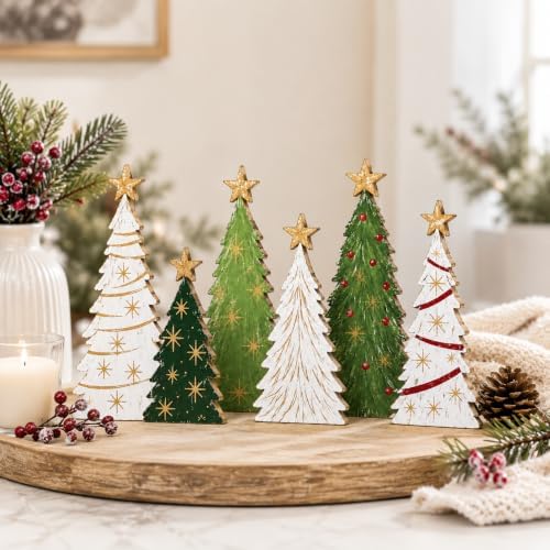 Christmas Decorations Indoor, 5 Pcs Christmas Star Tree Home Decor