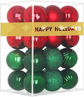 Red & Green 3.2" Large Christmas Balls - Christmas Tree Decoration Ornaments Shatterproof Hanging Balls for Birthday Halloween Holiday Wedding Decorations Set of 24pcs