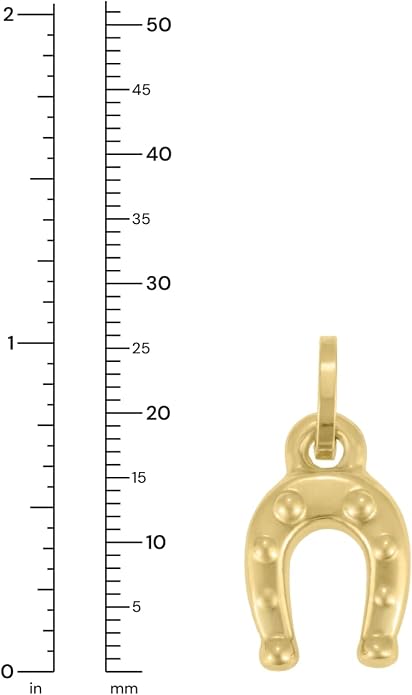 Floreo 14k Yellow Gold 28mm Polished Puffy Horseshoe Charm Pendant with Optional Chain Necklace