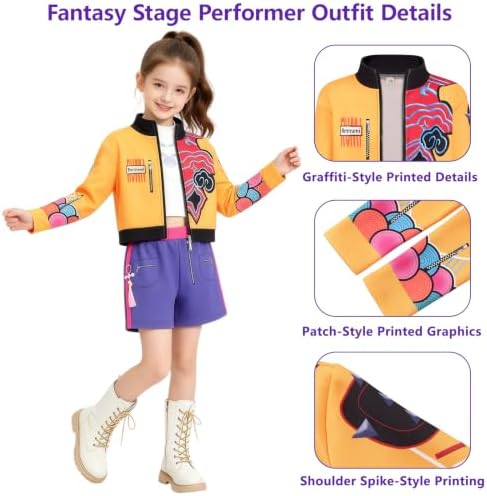 Mersi Pop Singer Costume Girls Kids Halloween Costumes with Accessories