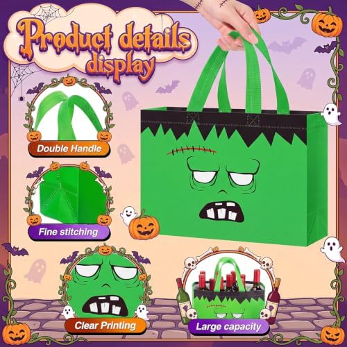 Paterr 30 Pcs Halloween Candy Bags Reusable Non Woven Treat Gift Bags