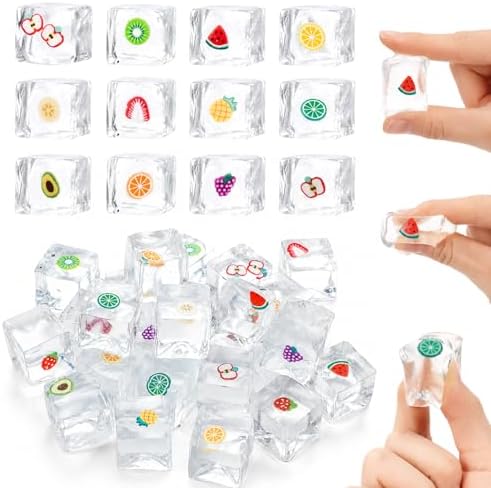 Thenshop 24 Pcs Fruit Ice Cube Ball Fruit Filled Stress Relief