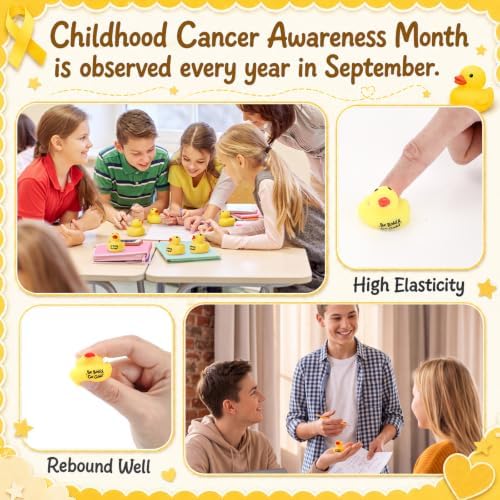 Thenshop 50 Pcs Childhood Cancer Awareness Bulk Duck Relief Favor