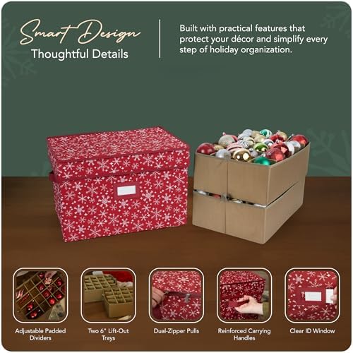 Covermates Adjustable Ornament Storage Box, 19.25" W x 13" D x 12.5" H