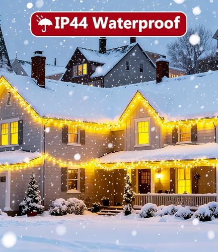 82FT 1000LED Warm White Christmas Lights Outdoor with 8 Modes, IP44 Waterproof Plug in Christmas Tree Light Fairy String Lights for Christmas, Patio, Garden, Indoor Outdoor Decor