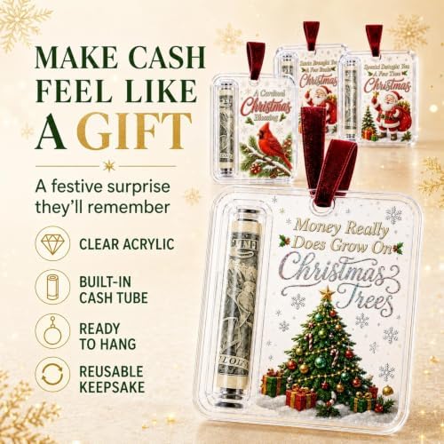 14Pcs Christmas Money Holders for Cash, Cash Gift Holder Ornament