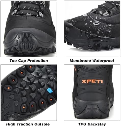 XPETI Men’s Thermator Mid-Rise Lightweight Hiking Insulated Non-Slip Outdoor Boots