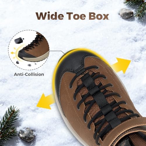 FitVille Wide Winter Boots for Men Warm Fur Lined Snow Boots
