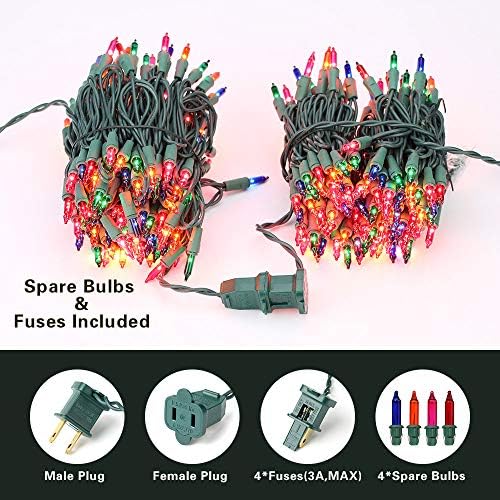 BrizLabs Colored Christmas Lights, 69.6ft 300 Count Christmas Tree Lights