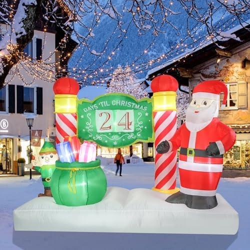 6.89 FT Christmas Outdoor Inflatable Santa Claus Calendar Countdown Decor