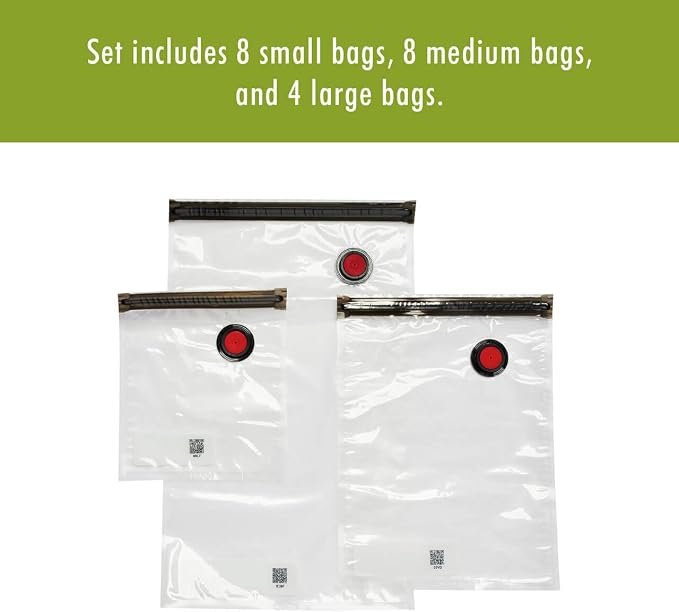 ZWILLING Fresh & Save 20-Piece Vacuum Sealer Bags, Sous Vide Bags - Assorted Sizes
