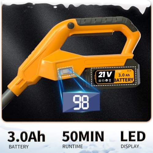 21V Cordless Electric Snow Shovel, Electric Snow Blower with Wheels