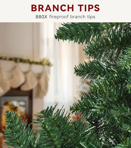 DWVO 6ft Green Spruce Artificial Christmas Tree with 880 Tips