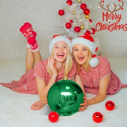 Jerify 2 Pcs 12" Large Christmas Ball Ornaments,Green