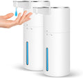 2 Pack Automatic Soap Dispenser: 13.52oz/400ml Wall Touchless Liquid - 4-Level Adjustable Modern Electric Hand Soap Dispenser - Kitchen Bathroom Kids Family White