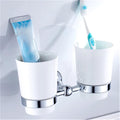 Chrome Plated Brass Wall Mount Bath Hardware Sets Towel Bar Robe Hook Paper Holder Square Bathroom Accessories Set