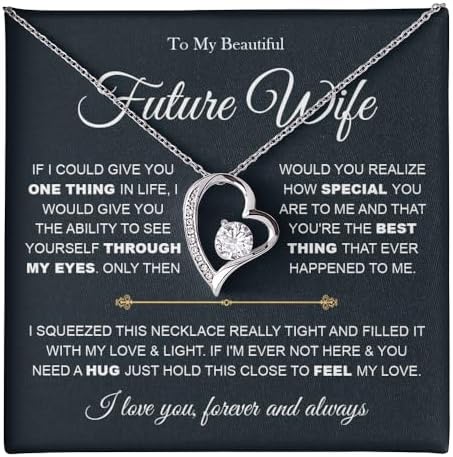 To My Future Wife Necklace From Husband, To My Wife Necklace, Soulmate Necklace For Women, Future Wife Jewelry, Birthday, Christmas, Valentine Gifts For Girlfriend Message Card