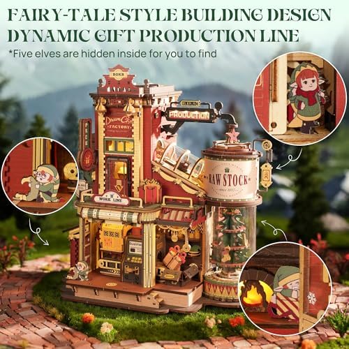 ROKR 3D Puzzle for Adults Christmas Dream Gift Factory DIY Miniature House