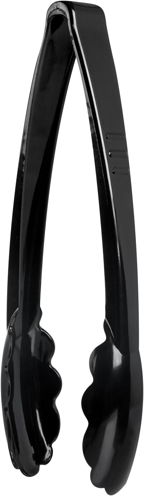 Restaurantware Tongs 100 Pack Of 9” Heavy-Duty Plastic Kitchen Tongs with Long Handles and Scalloped Edges Disposable Black Serving Utensils for Catered Events, Weddings, or Buffets and Restaurants