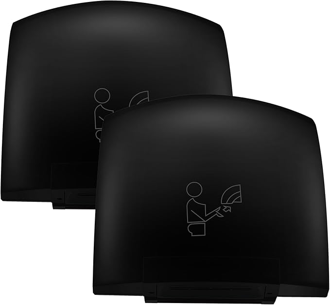 Rossesay 2 Pcs Electric Hand Dryer Commercial Compact Air Wiper Automatic Hand Air Dryer for Dry Machine Wall Business Home Household Restroom Office Mall, 110v,1200W (Black)