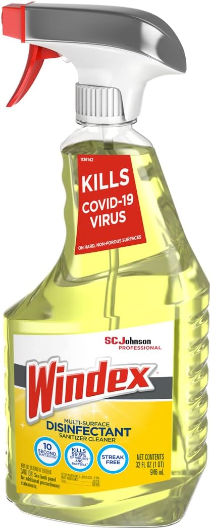 SC Johnson Professional Windex Disinfectant Surface Cleaner 32oz, 32 Fl Ounce