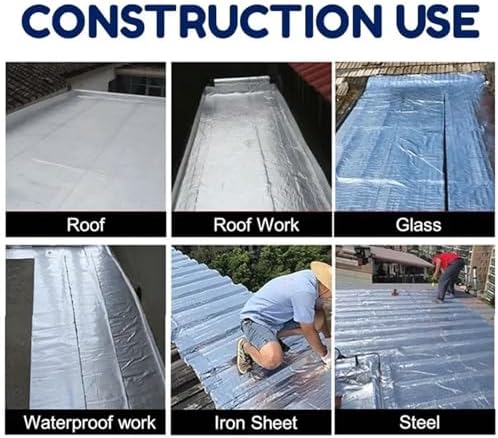 Waterproof Tape Butyl Tape Aluminum Foil Tape Butyl Tape Extra Thick god kvalitet Tape Anti Leakage Super Professional Aluminum Foil Adhesive Butyl Tapes Crack Repair for Wall Roof Pipe(5cm X 1 Meter)