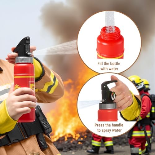 Spooktacular Creations Halloween 14PCS Firefighter Costume for Kids, Boys Fireman Costume with Toys Set for Toddler RolePlay