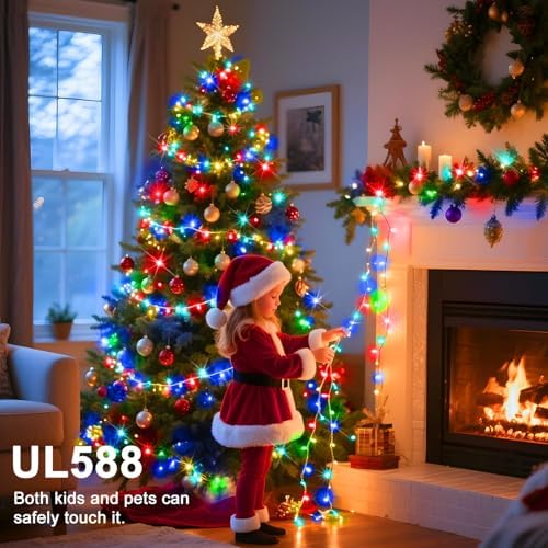 328 FT Christmas Light 1000 LED Xmas Lights Outdoor Christams String Lights Waterproof 8 Modes & Timer, Fairy Lights Plug in for Weeding, Patio, Party, Holiday,Christmas Decor (Multicolor)