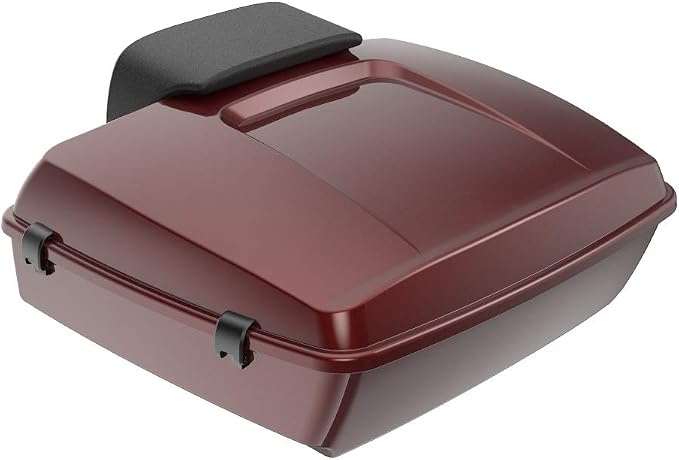 Advanblack Road Glide Tour Trunk Pack Stiletto Red Chopped Tour Trunk Pack Backrest Pad for '97-'25 Harley Touring Road King Street Glide Electra Glide CVO models