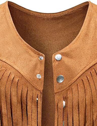 Women Cowgirl Costume Western Vest Hat Belt Set for Cowgirl Cowboy Halloween Cosplay