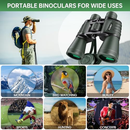 20x50 High Powered Binoculars for Adults, Waterproof Binoculars with Low Light Vision for Bird Watching Hunting Camping Travel Cruise Hiking Sports Stargazing, Gifts for Men Dad