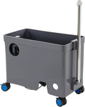 Floor Mop Sink, Freestanding Utility Mop Sink with Wheels & Retractable Handrail, Rolling Mop Bucket for Commercial and Residential Use