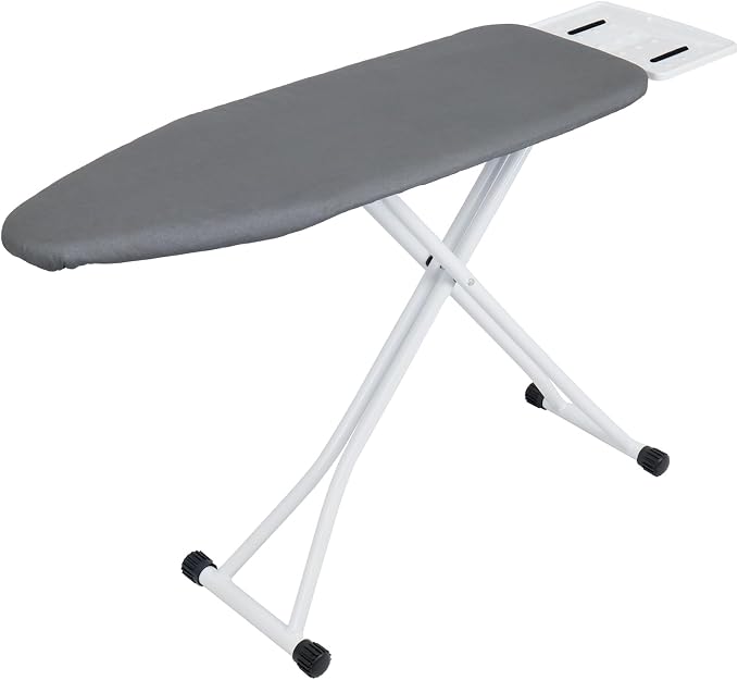 Ironing Board 48" x 13" with Iron Rest, 7-Level Height Adjustable, Heavy Duty Steel Legs, Foldable Space Saving Laundry Iron Table with Heat Resistant Removable Cover, Grey