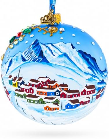 Greenland's Northern Lights Glass Ball Christmas Ornament