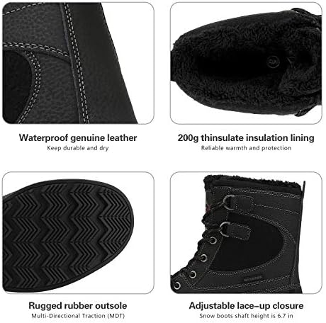 NORTIV 8 Men's Waterproof Winter Snow Boots