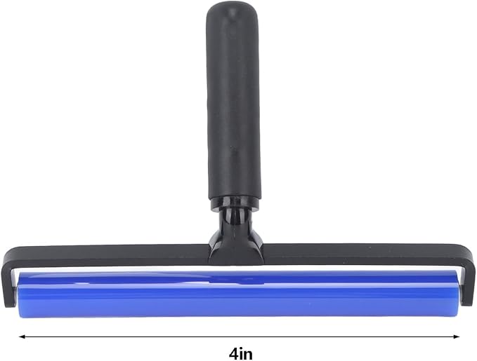 Pet Hair Roller, Large Lint Roller Super Sticky Blue Silicone Soft Static Action Black Handle, Sticky Roller for Hair Dander Fibers Rubber Powder (14 inches)