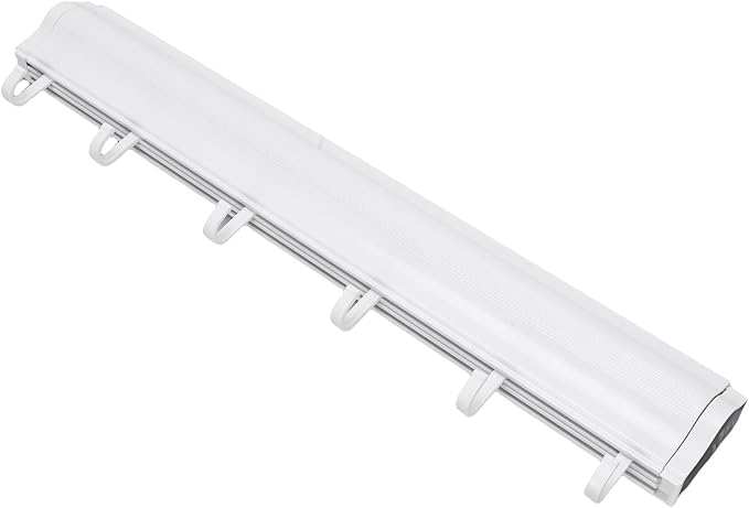 Wall Mounted Clothes Drying Rack, Retractable Hidden Laundry Drying Mesh Net, Suction Cup Clothes Organizer with Strong Suction Cups, Ideal for Socks, Underwear & Small, (White)