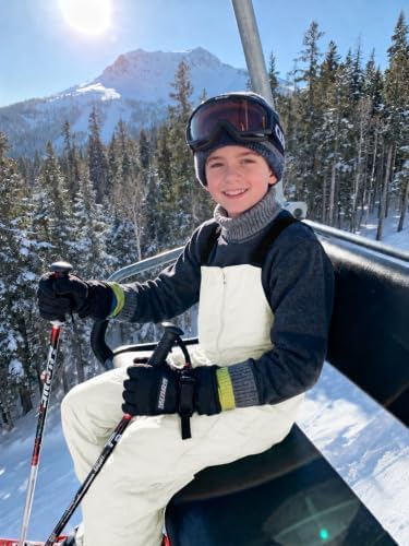 Haloumoning Boys Snow Bibs Kids Ski Pants 5-14 Years